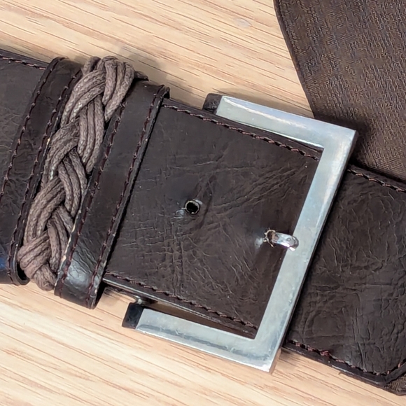 Women's Brown Thick Stretchable Elastic Belt - Picture 3 of 11